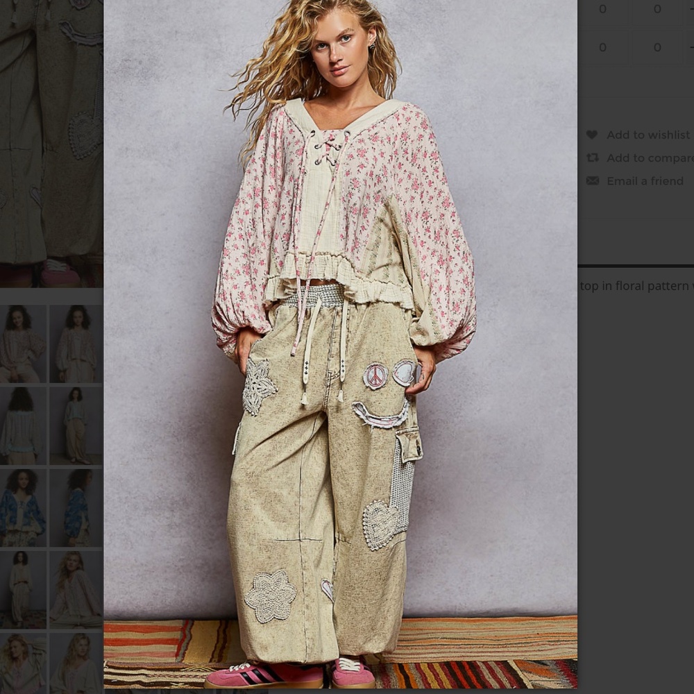 POL “ Lucy 2 “ POL V-Neck Woven Top with Ruffle Hem 28 - Picture 6 of 7